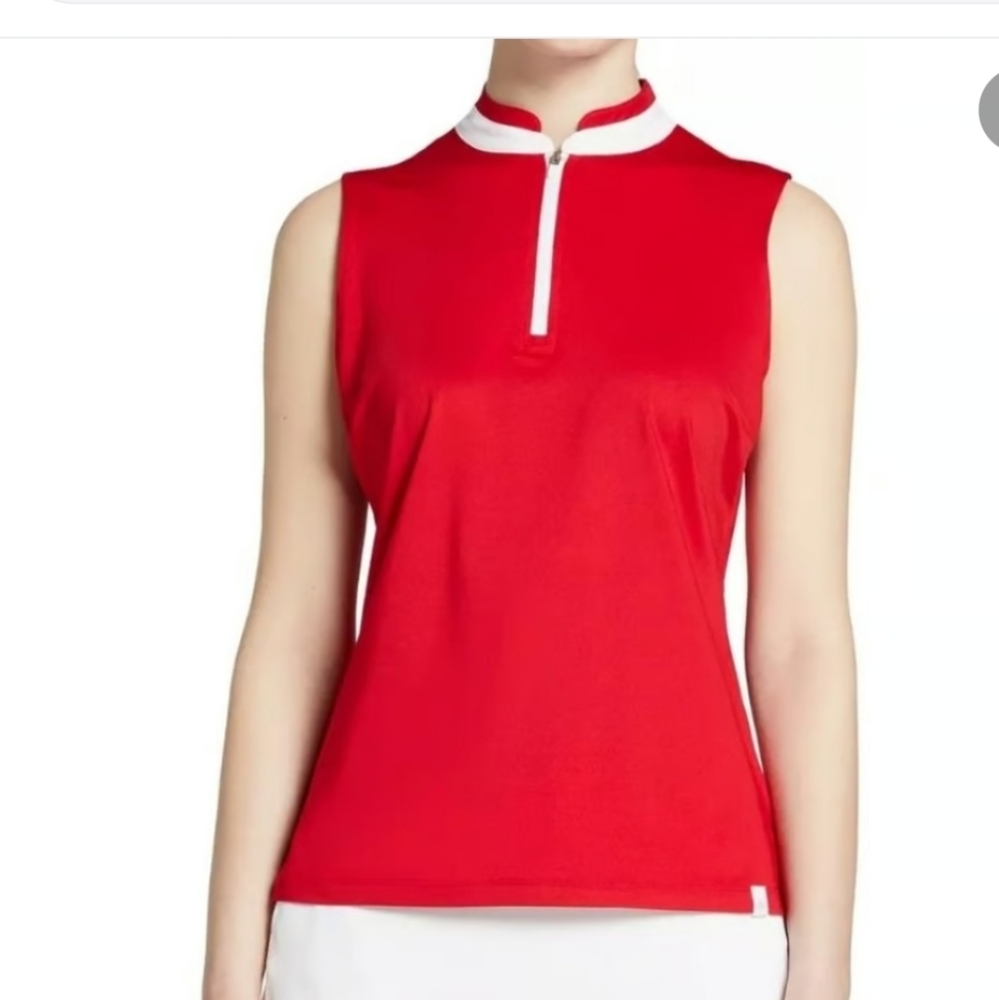 Lady Hagen Women's Contrast Trim Sleeveless Golf Polo